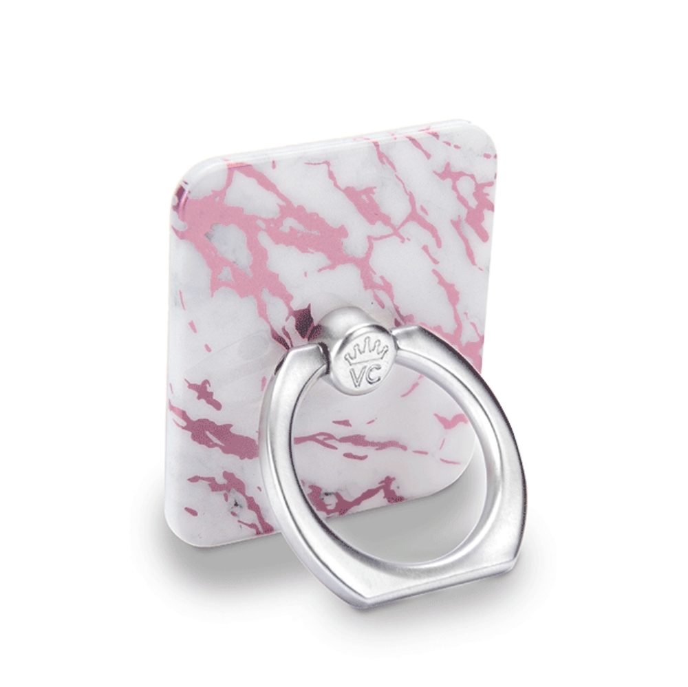 White Marble Pink Chrome Ring Stand